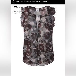 Cabi weaver blouse Floral Top - Black and White